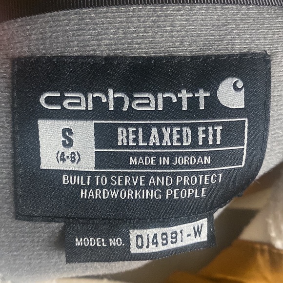 Carhartt women’s relaxed fit fleece pullover jacket white tan size small - Picture 8 of 10